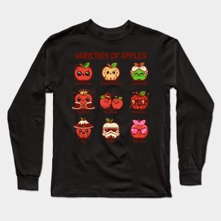 Varieties of apples - Funny apple types - Red Long Sleeve T-Shirt